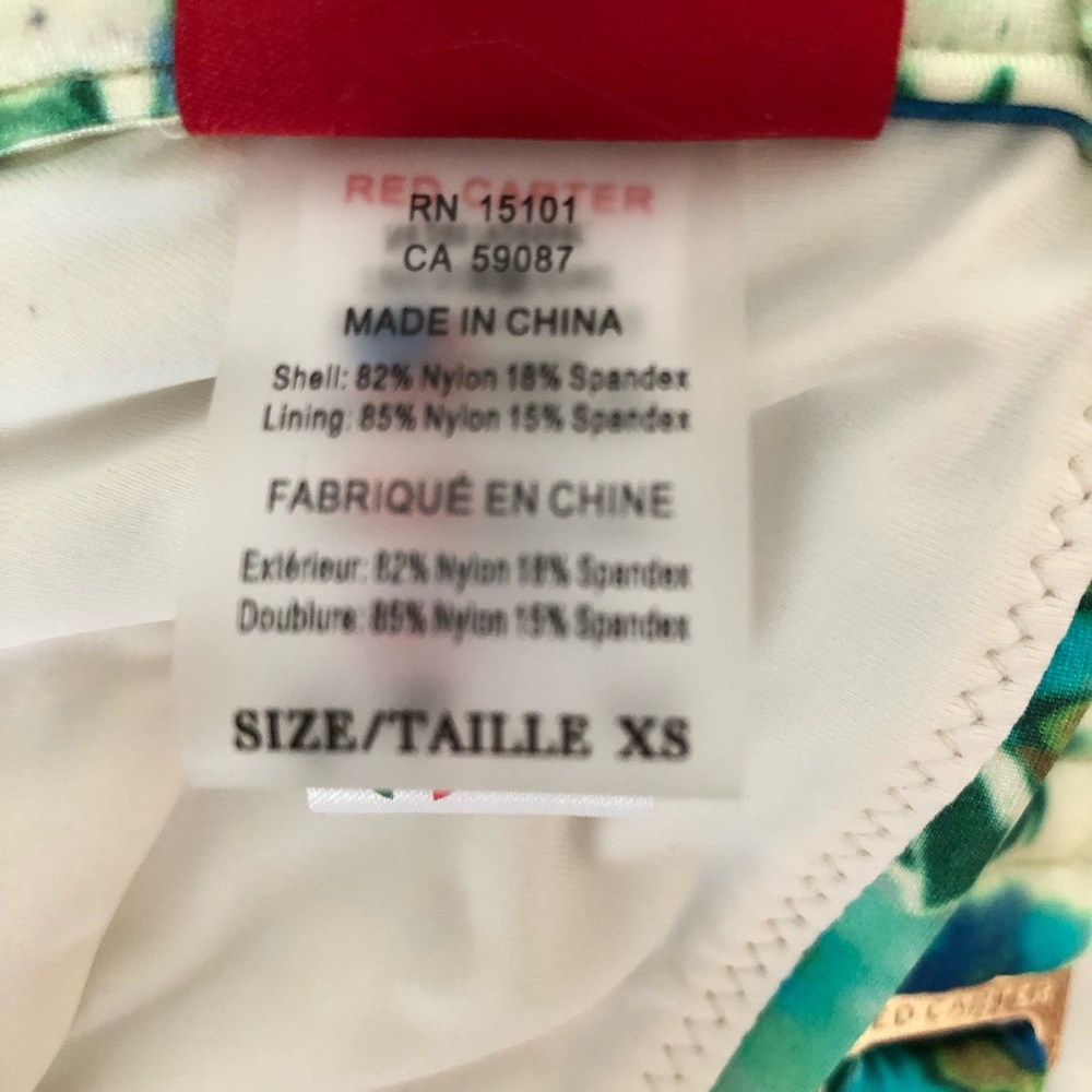 Red Carter Bikini Top Sight Underwire Swim Top Papyrus Multi Green Multi XS - Picture 6 of 8